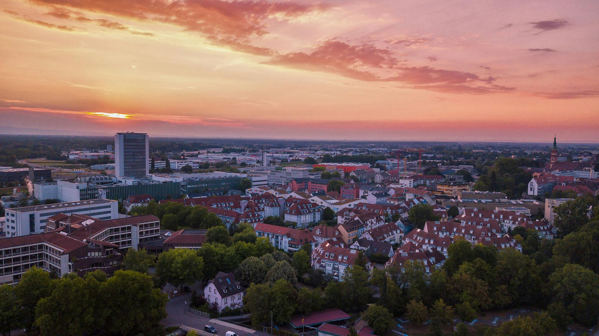 Cityscape of Offenburg, Germany at sunrise