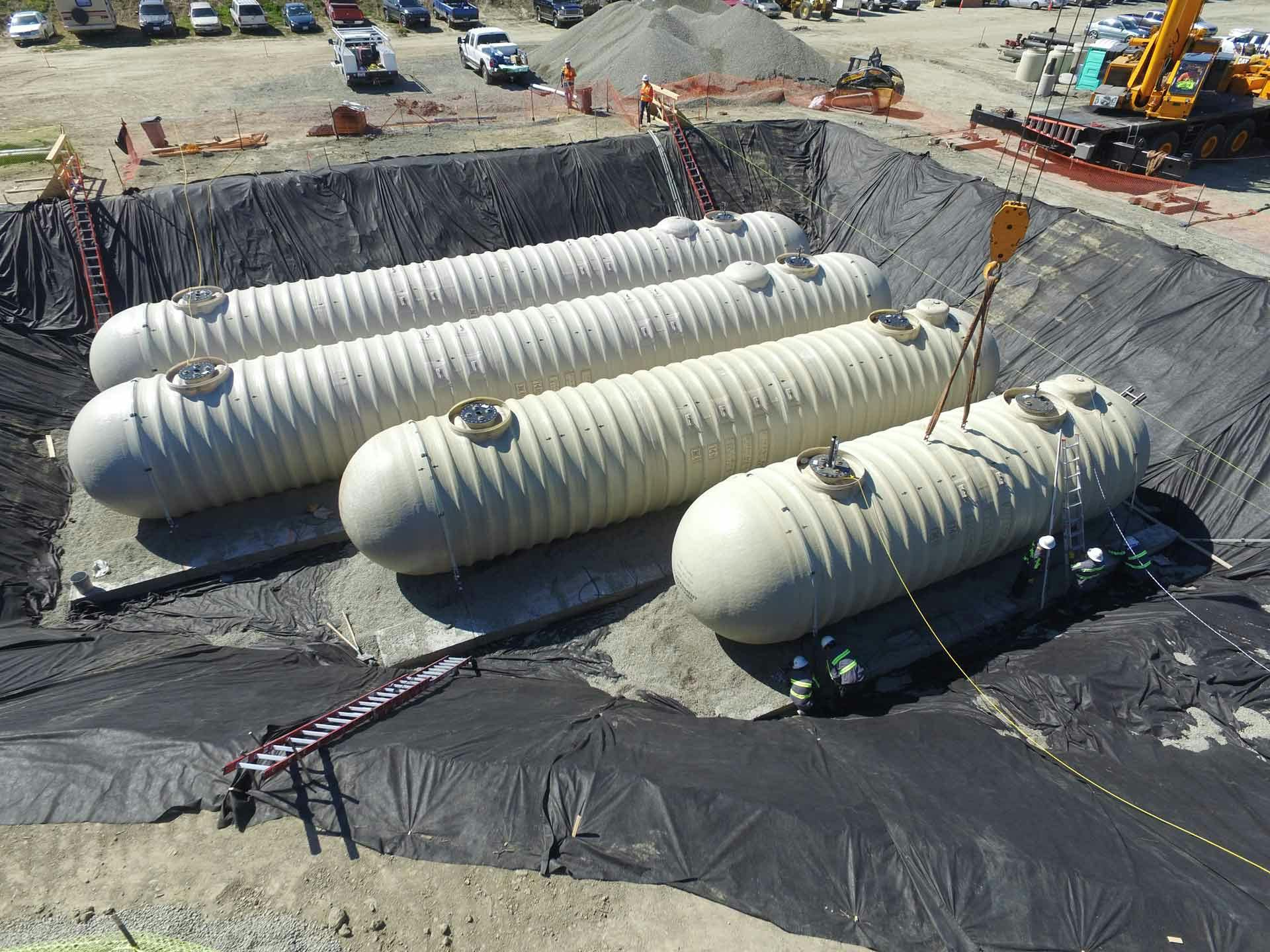 Aerial View of Petroleum Tank Installation