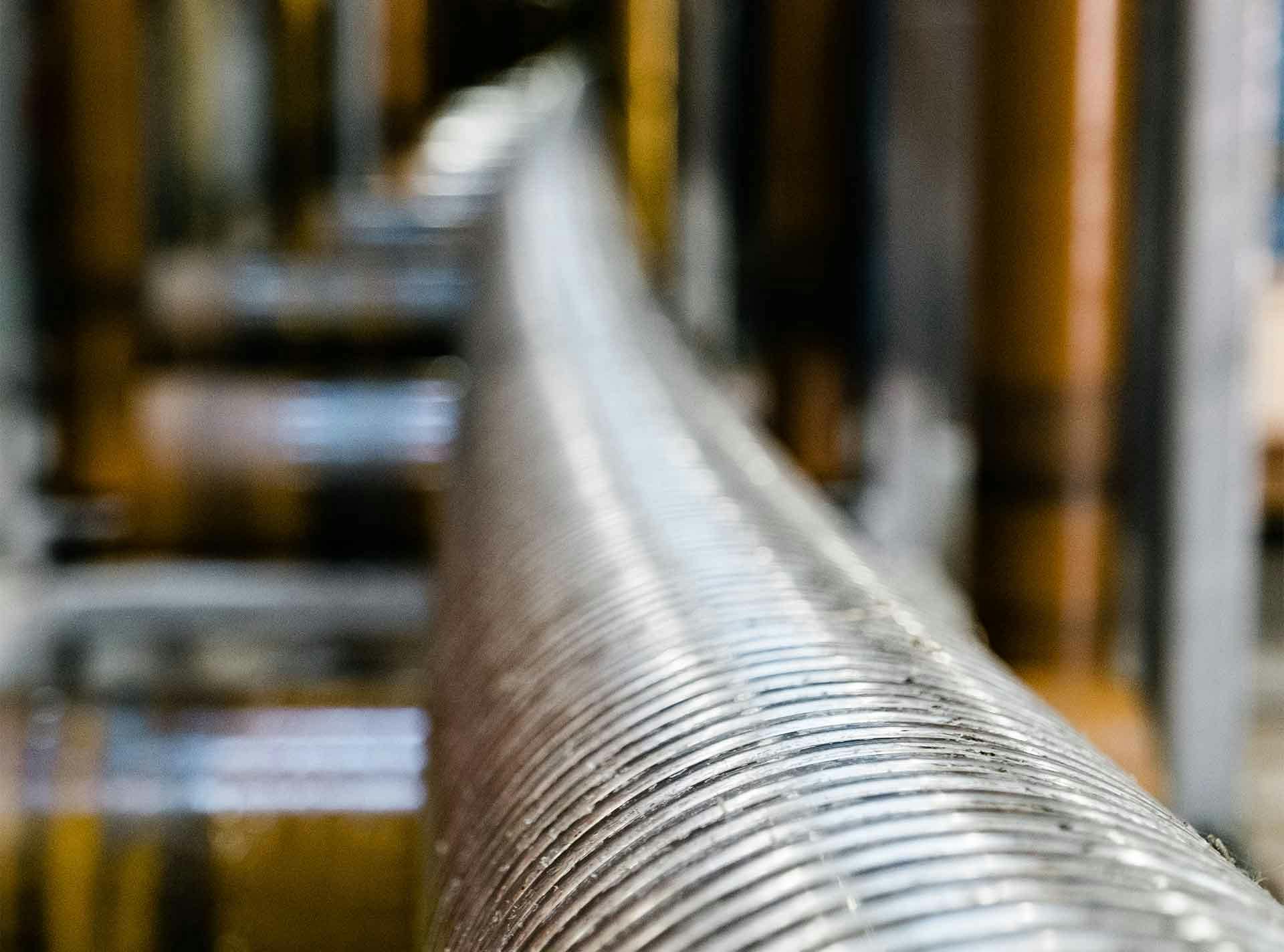 Closeup of Silver pipe