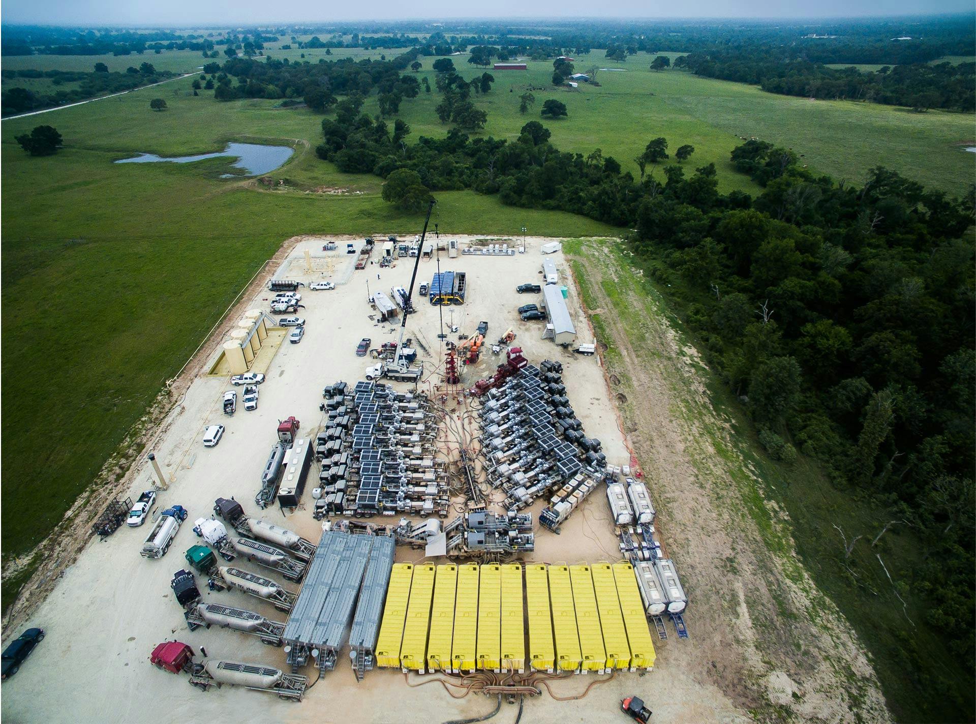 Aerial view of pressure pumping solutions
