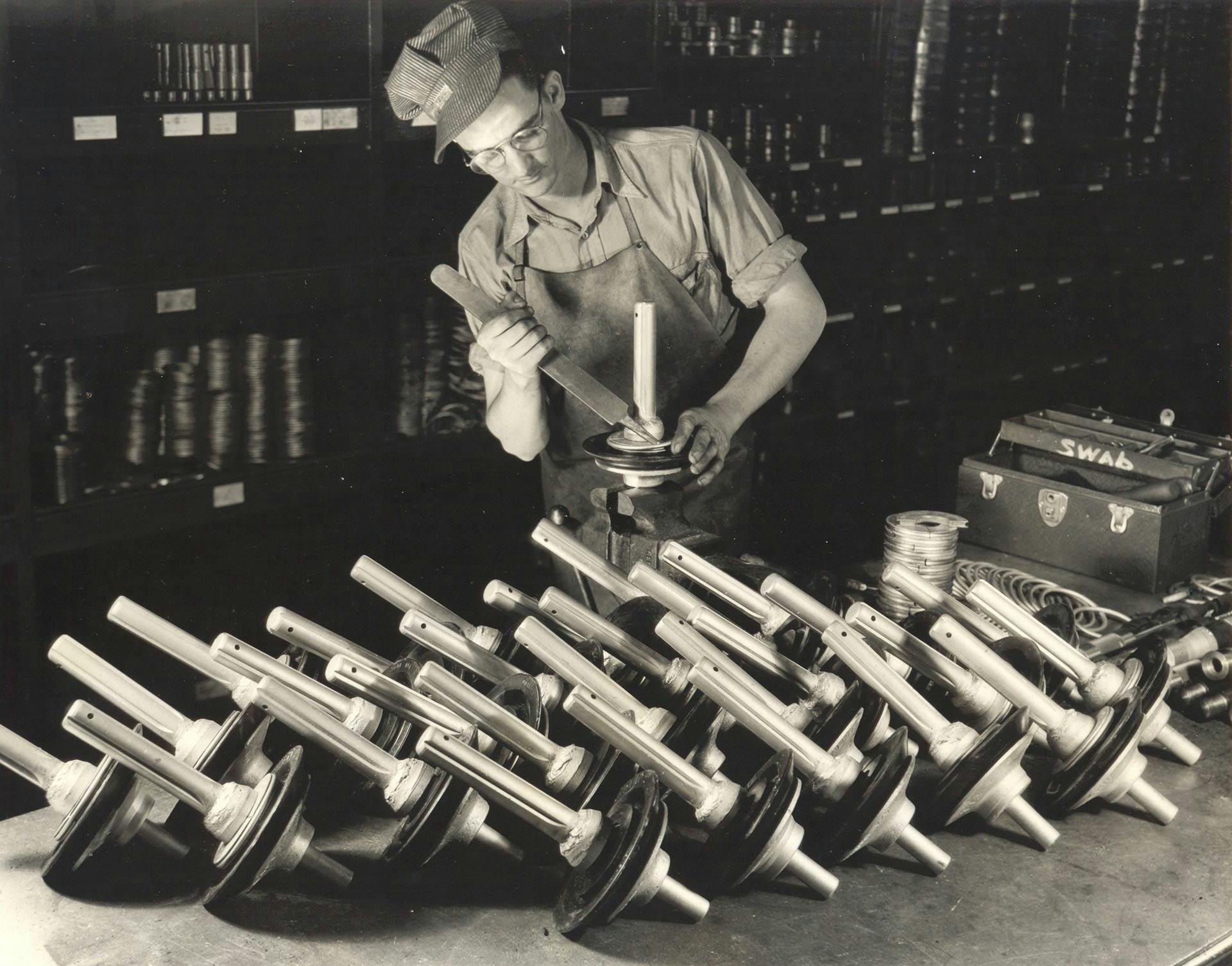 Vintage image of Mission mud master valves from the 1950s