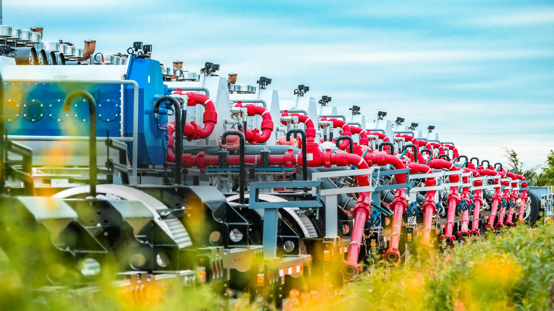 Roll-on units in a colorful field of flowers