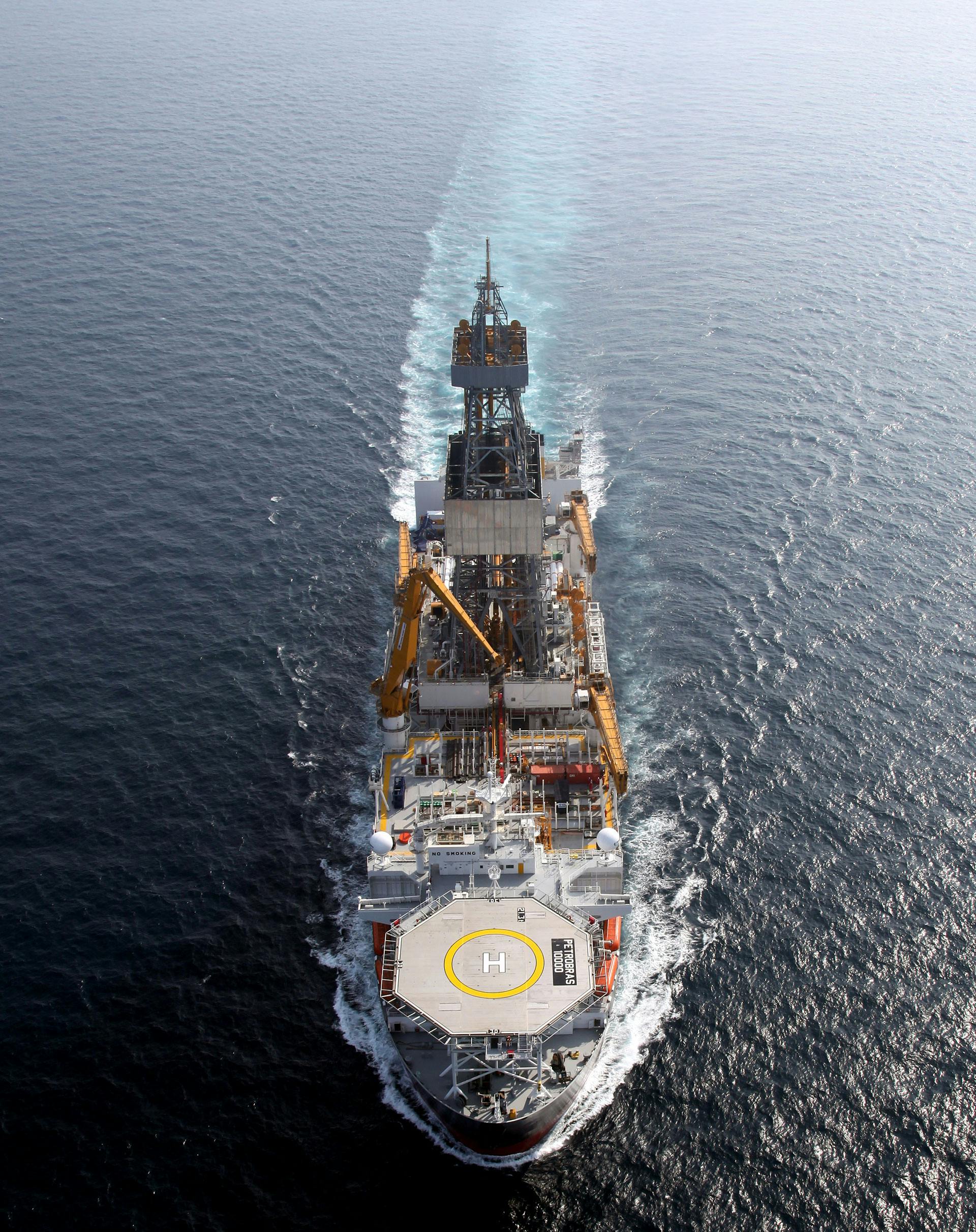 Petrobras drillship on open water