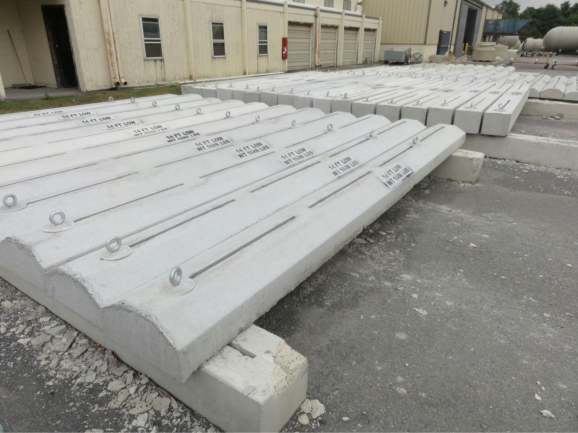 Concrete anchors for underground fiberglass tanks. 