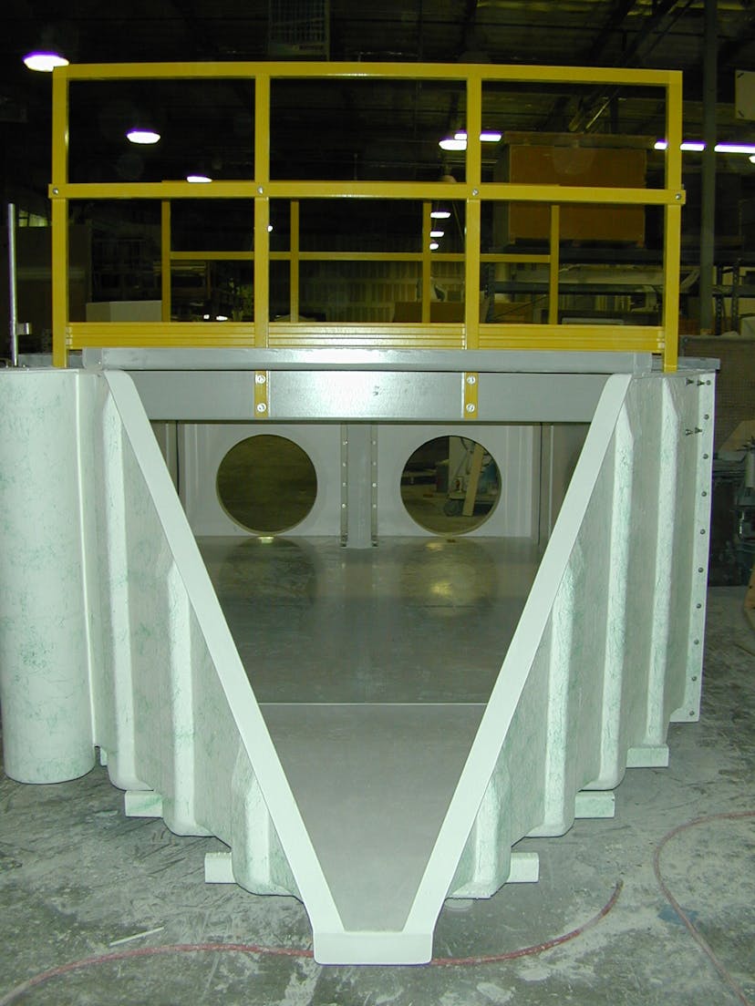 New, unused H Flume in a facility