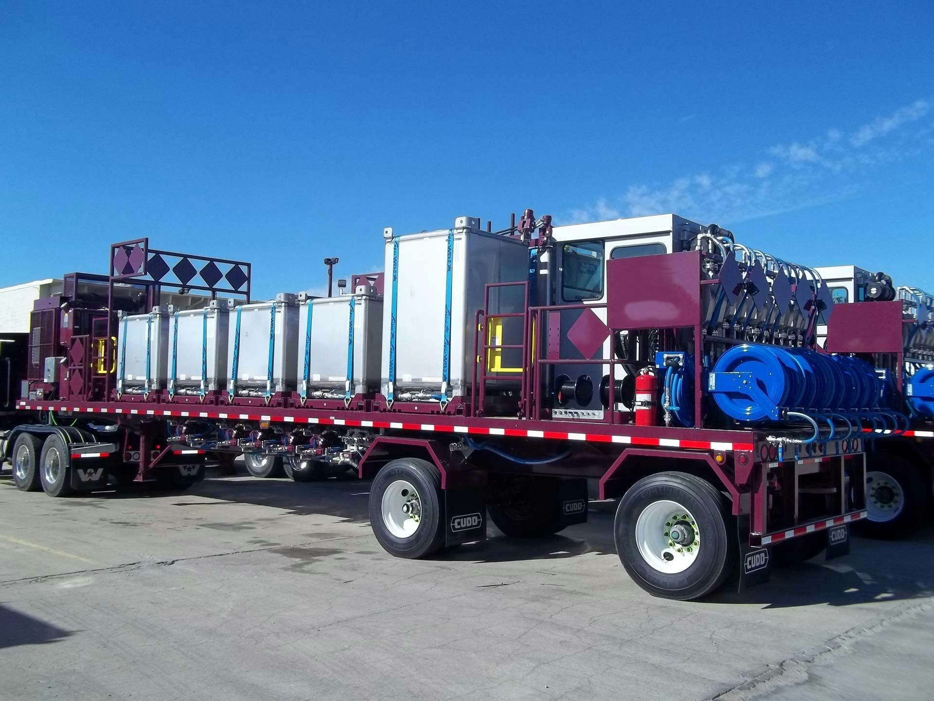 Trailer mounted chemical additive units