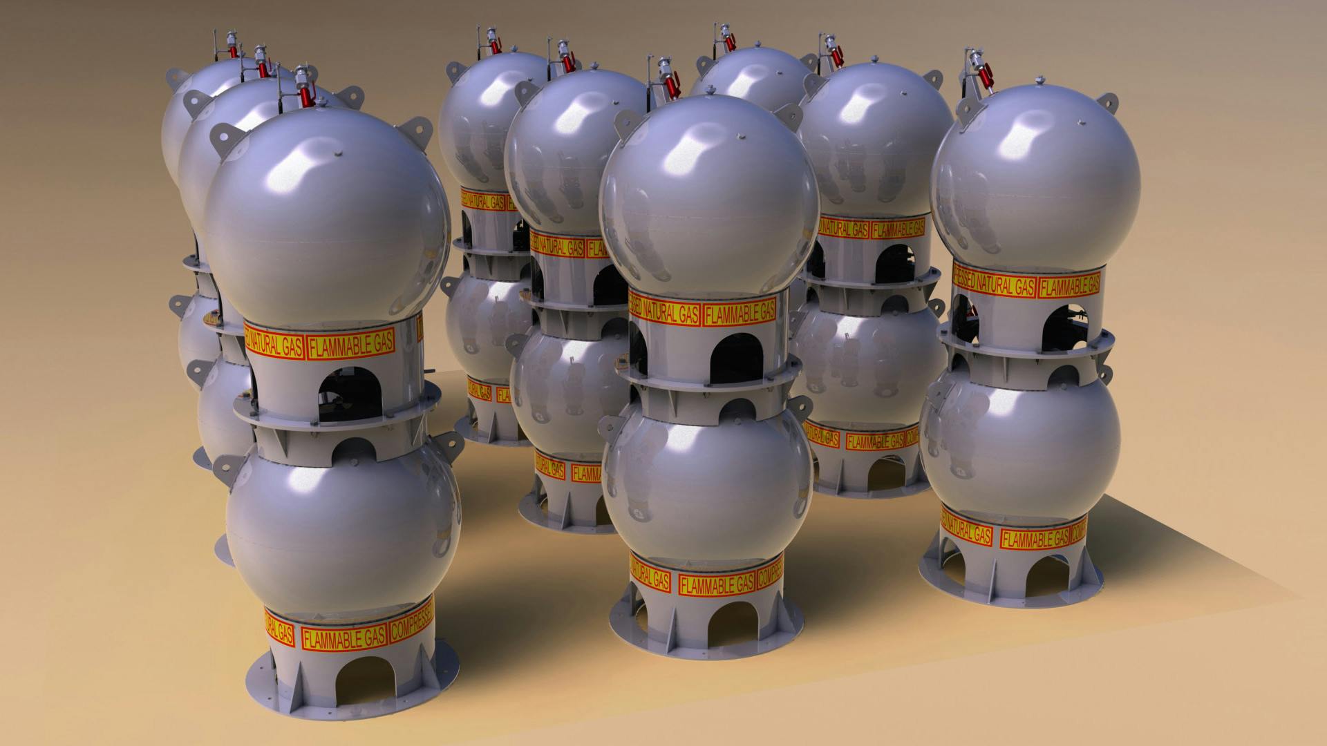 Stackable CNG Spherical Storage Vessels