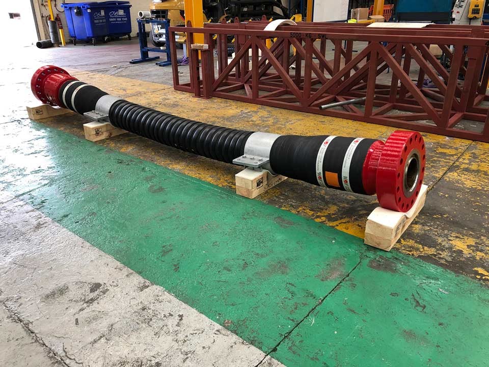FlexConnect HP Frac Hose, 7 Inch, side angle view