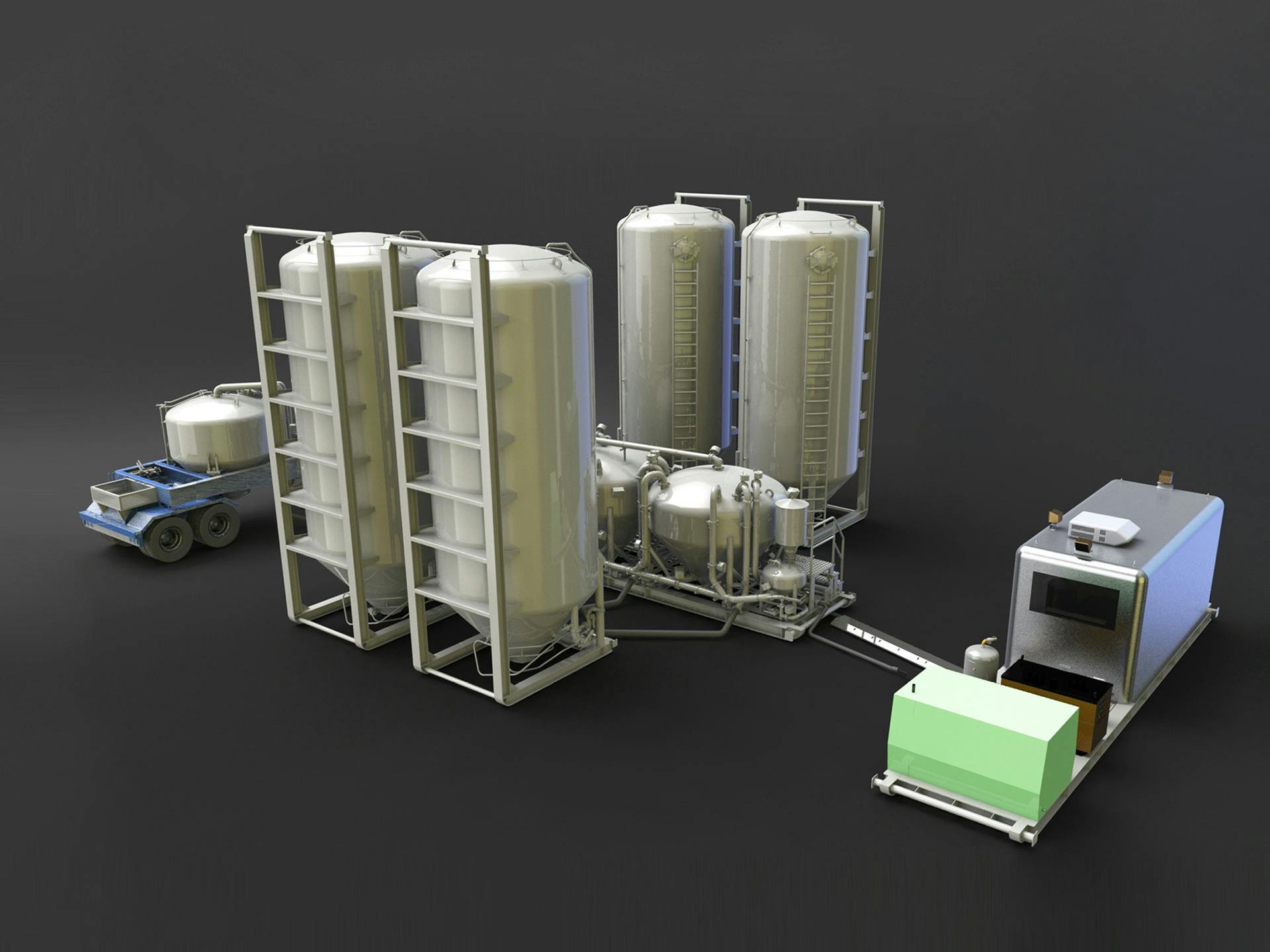 Render of Portable Cement Plant