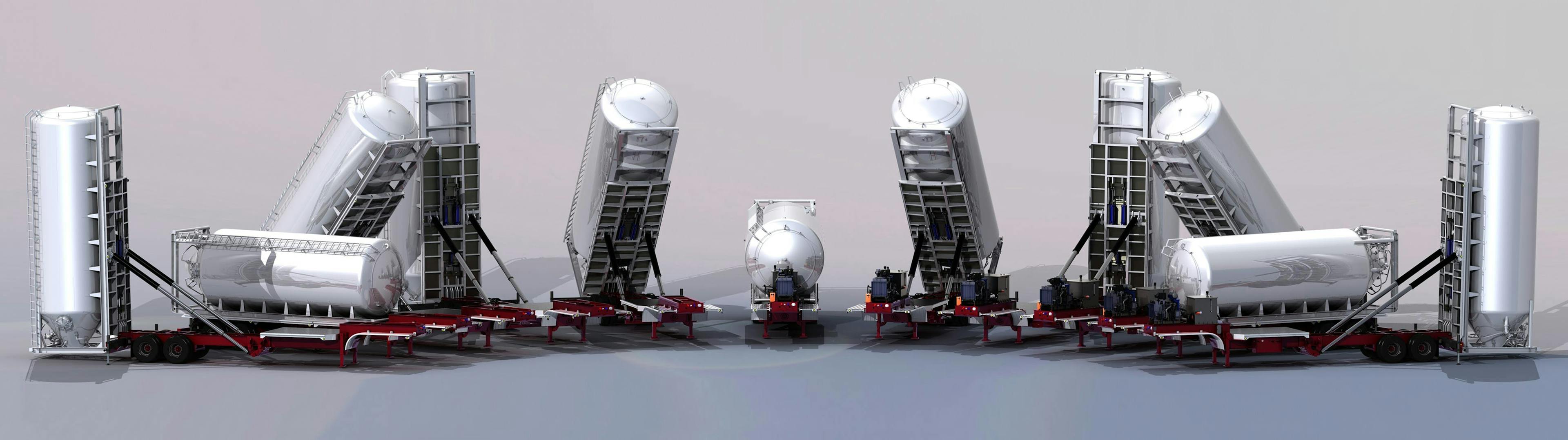Process rendering of Silo Setter Trailer