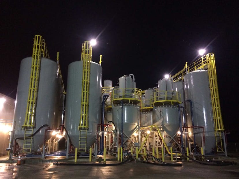 A Stationary Cement Plant at night