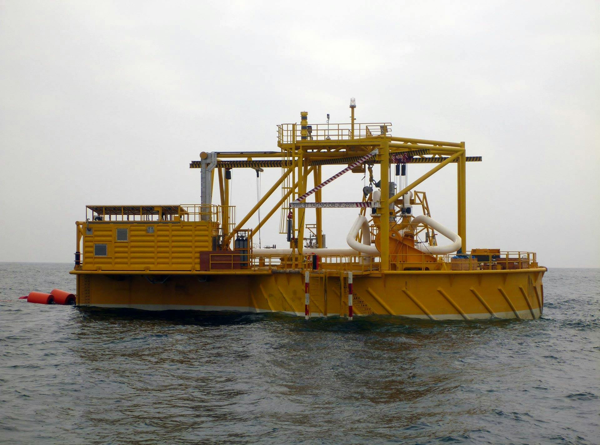 APL Buoy Turret Loading launching to sea for offshore operation