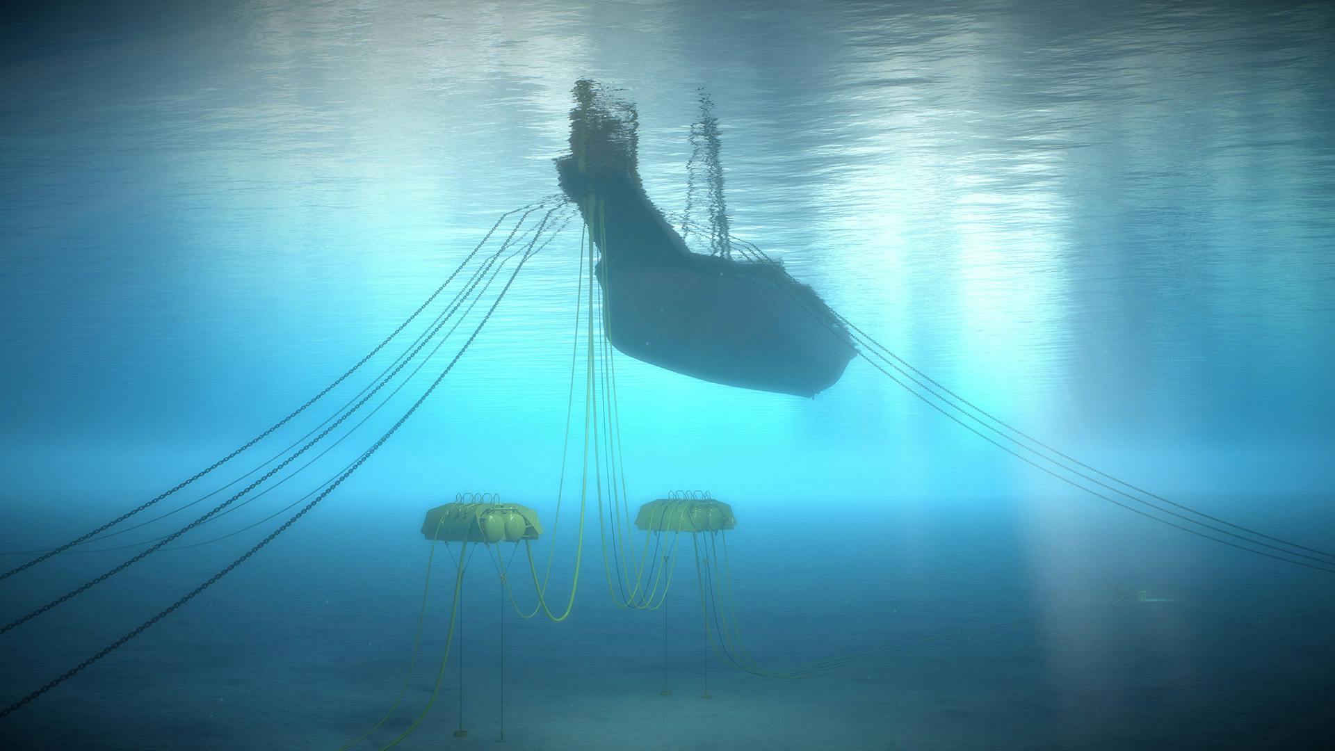 Underwater render of a APL External Turret Production
