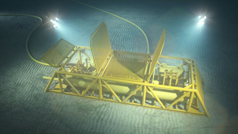 Rendering of a Subsea Produced Water Treatment Technology system