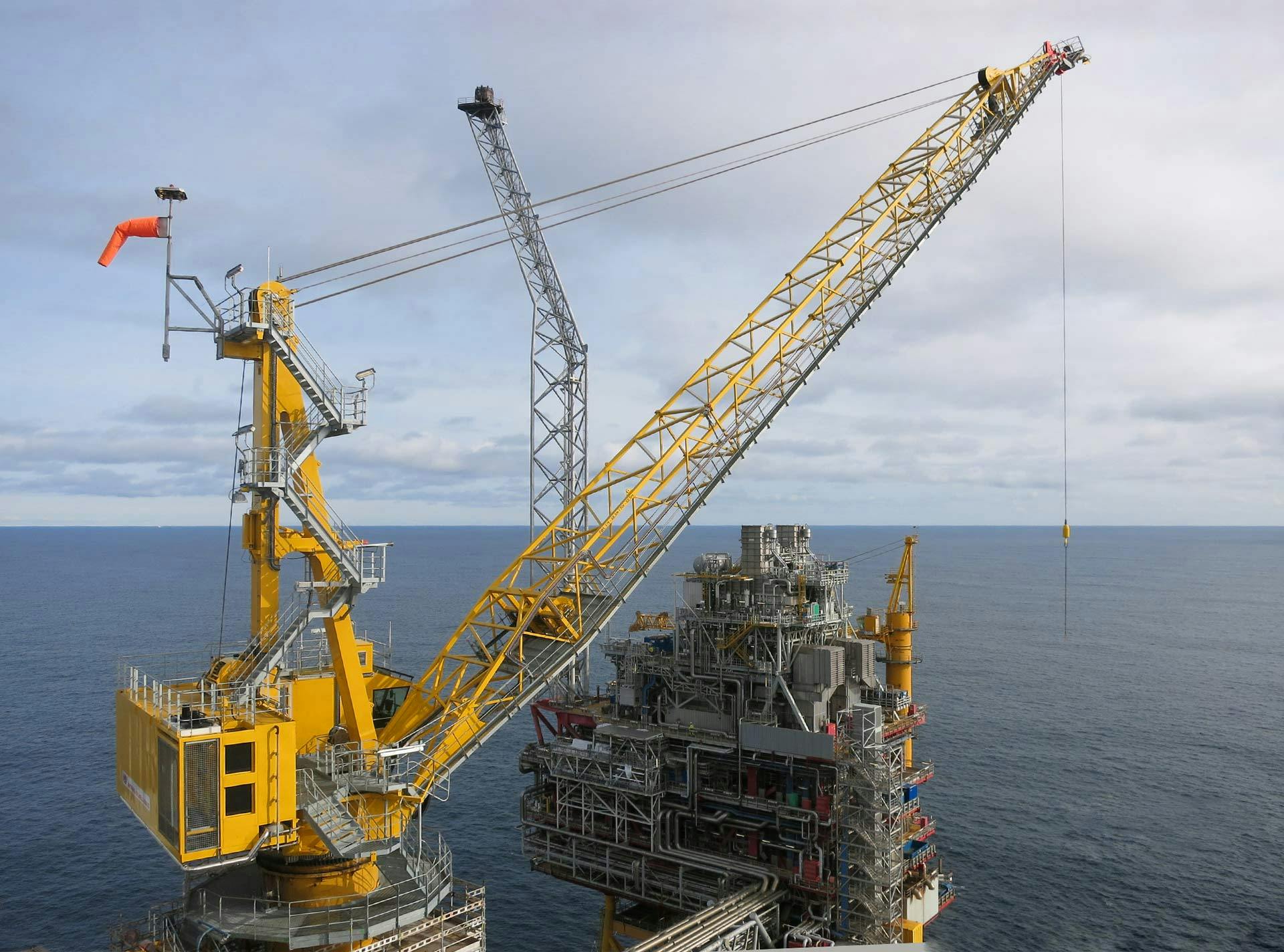 Crane on an offshore platform