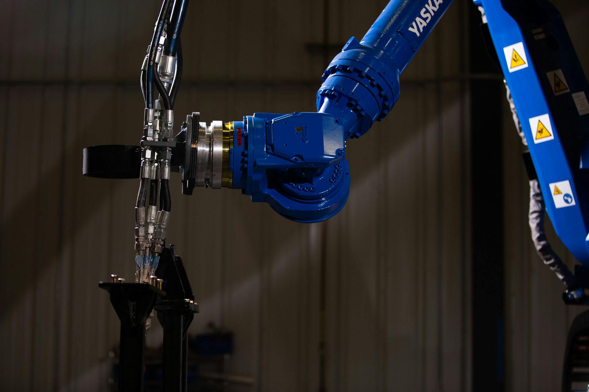 Robotic arm blue side view