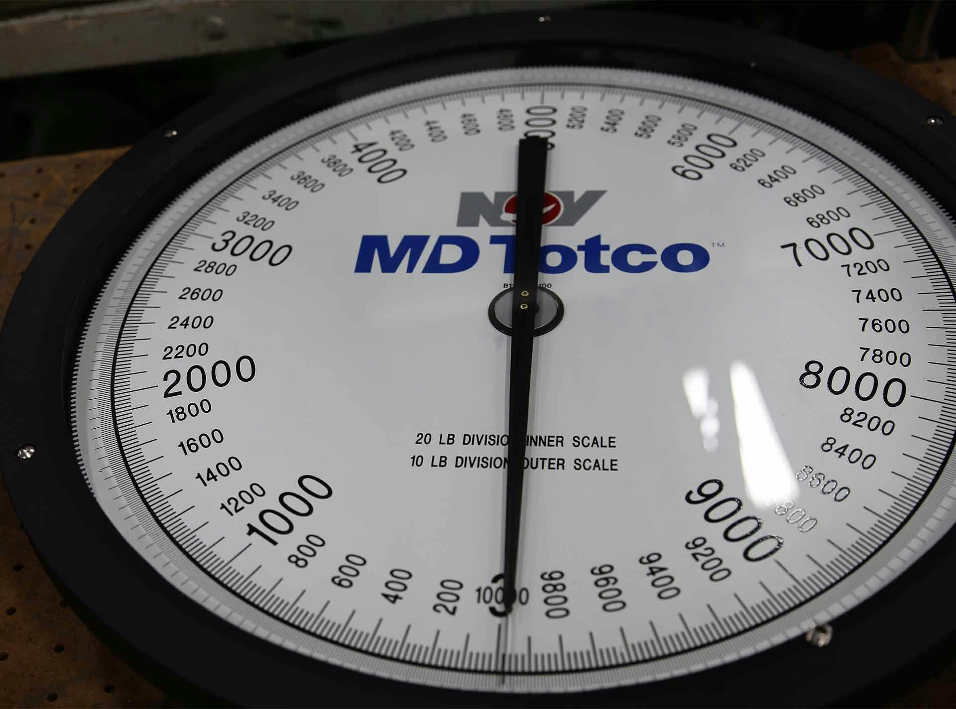 A close up of a scale indicator