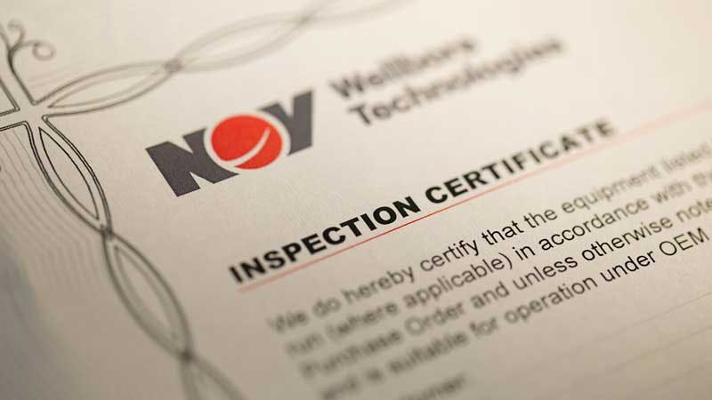 A closer look at an NOV inspection recertification certificate
